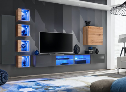 Wunnzëmmer Wunnwand Gro Modern Miwwelen TV-Ständer Wandschaf Réckelen